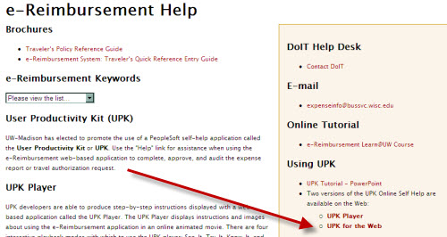 UPK HTML help step 1