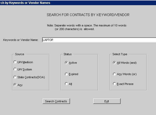 Keyword search for "laptop"