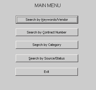Contract Search Main Menu