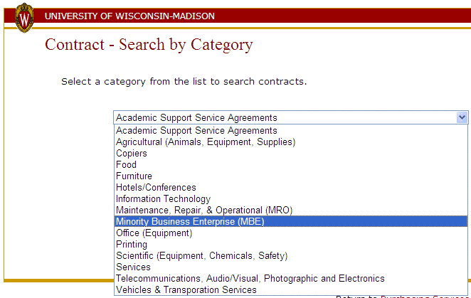 Minority Business Contract Vendor Search