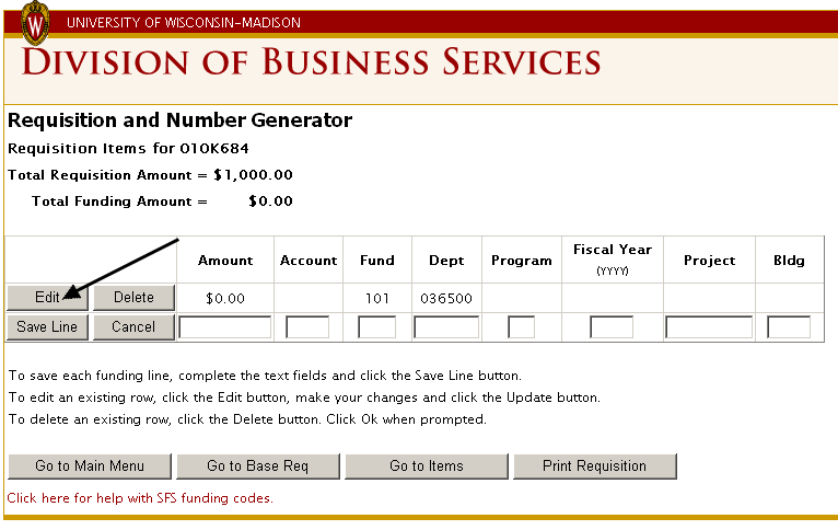 Add funding to your requisition